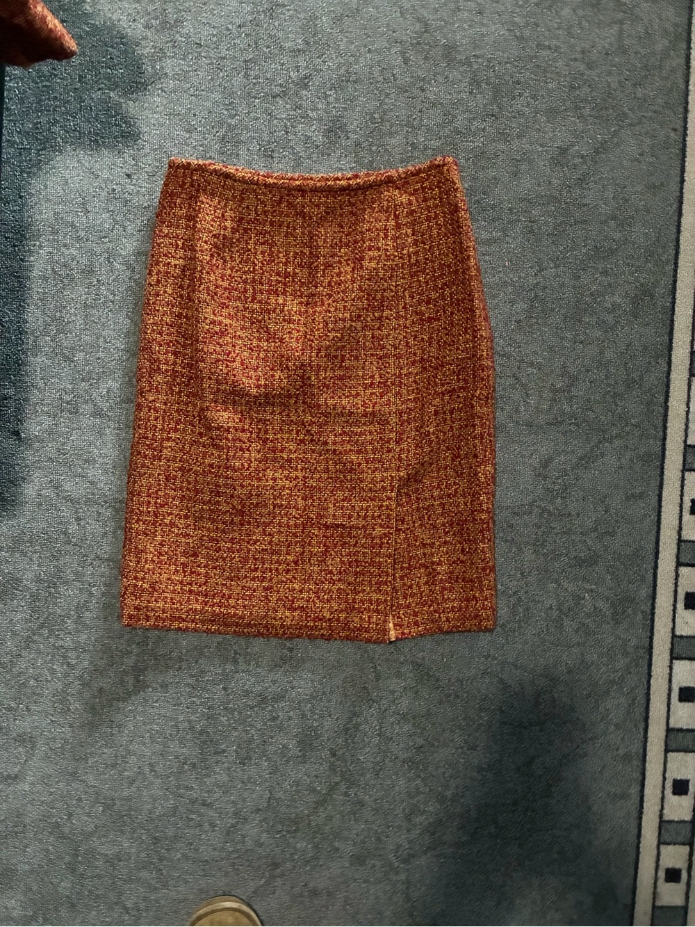 Liz Claiborne Vintage 90s Rust Orange Tweed Blazer and Skirt Set - Picture 5 of 8